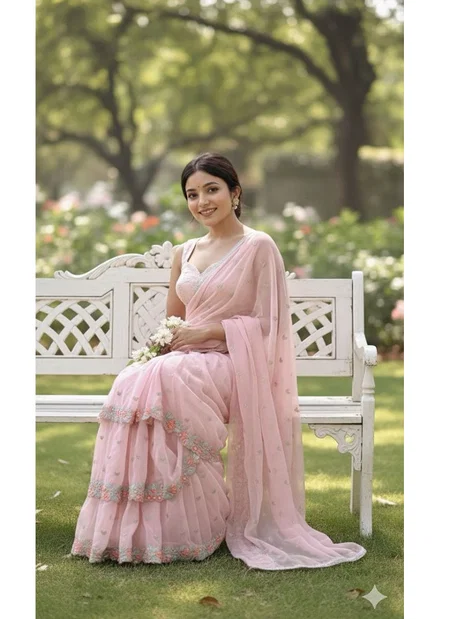 VT 674 Georgette Zari Work Sarees Wholesale Clothing Suppliers In India